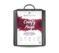 Slumberdown Comfy Heated Throw Blanket (130×160cm) - Snuggly Fleece Electric Electric Blanket with 10-Heat Settings & Timer | Energy Efficient (3p/hr), 2-Year Guarantee, Washable, Grey