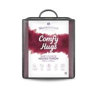 Slumberdown Comfy Heated Throw Blanket (130×160cm) - Snuggly Fleece Electric Electric Blanket with 10-Heat Settings & Timer | Energy Efficient (3p/hr), 2-Year Guarantee, Washable, Plum