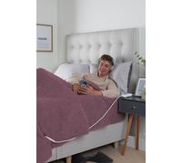 Slumberdown Comfy Heated Throw Blanket (130×160cm) - Snuggly Fleece Electric Electric Blanket with 10-Heat Settings & Timer | Energy Efficient (3p/hr), 2-Year Guarantee, Washable, Plum