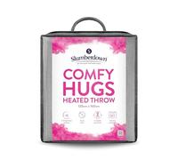 Slumberdown Comfy Hugs Heated Throw Blanket - Large Electric Blanket for Bed, Sofas & Settees, Soft Fleece Blanket with 9-Heat Settings & Hourly Timer - Cosy & Snuggly, Washable, Grey (120cm x 160cm)