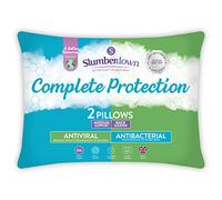 Slumberdown Complete Protection Pillows 2 Pack - Antiviral & Antibacterial Medium Support Bed Pillow for Back & Side Sleepers - UK-Made, Non-Allergenic, Machine Washable (48cm x 74cm)