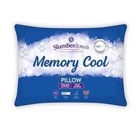 Slumberdown Cool Memory Foam Pillow 1 Pack - Cooling & Supportive Back & Side Sleeper Pillow for Neck and Shoulder Pain Relief | CoolMAX® Knitted Cover, UK-Made, Non-Allergenic, Easy Care (38 x 64cm)