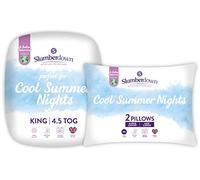 Slumberdown Cool Summer Nights 4.5 Tog King Size Duvet & 2 Pillows - Lightweight & Breathable Summer Duvet for Hot Nights | UK-Made King Quilt, Non-Allergenic & Washable (225 x 220cm)