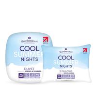 Slumberdown Cool Summer Nights 7.5 Tog Double Duvet & 2 Pillows - Lightweight & Breathable Summer Duvet for Hot Nights | UK-Made Double Quilt, Non-Allergenic & Washable (200 x 200cm)