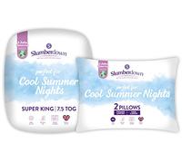 Slumberdown Cool Summer Nights 7.5 Tog Super King Duvet & 2 Pillows - Lightweight & Breathable Summer Duvet for Hot Nights | UK-Made Quilt, Non-Allergenic & Washable (260 x 220cm)