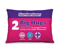 Slumberdown Cosy Hugs Pillows 2 Pack - Made in the UK Medium Support Back Sleeper Pillow, Back And Neck Pain Relief - Soft Touh Cover, Hypoallergenic, Washable (48 x 74 m)