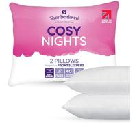 Slumberdown Cosy Nights Bed Pillows 2 Pack Non-Allergenic Ultra Soft Front & Back Sleeper Pillows - Soft Touch Breathable Cover, Made in the UK & Washable, Packaging May Vary (48 x 74cm)