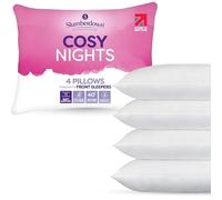 Slumberdown Cosy Nights Bed Pillows 4 Pack Non-Allergenic Ultra Soft Front & Back Sleeper Pillows - Soft Touch Breathable Cover, Made in the UK & Washable, Packaging May Vary (48 x 74cm)