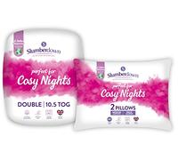 Slumberdown Cosy Nights Double Duvet 10.5 Tog & 2 Pillows - Breathable & Soft All Year-Round Double Quilt for Summer, Autumn & Winter | UK-Made, Non-Allergenic & Washable (200 x 200cm)