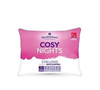 Slumberdown Cosy Nights Bed Pillows 2 Pack Non-Allergenic Medium Support Back & Side Sleeper Pillow - Soft Touch Breathable Cover, Made in the UK & Washable, Packaging May Vary (48 x 74cm)