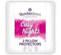 Slumberdown Cosy Nights Pillow Protector Soft Touch Cover Envelope Closure Machine Washable, 2 Pack