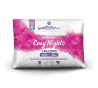 Slumberdown Cosy Nights Bed Pillows 2 Pack Non-Allergenic Medium Support Back & Side Sleeper Pillow - Soft Touch Breathable Cover, Made in the UK & Washable, Packaging May Vary (48 x 74cm)