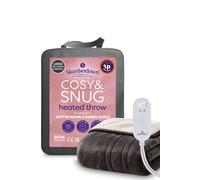 Slumberdown Cosy & Snug Heated Throw Large Reversible Over Blanket In Charcoal Charcoal