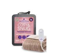 Slumberdown Cosy & Snug Heated Throw Large Reversible Over Blanket In Natural Natural