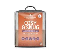 Slumberdown Luxury Heated Throw Blanket (130x160cm) - Reversible Sherpa & Fleece Electric Blanket with 10-Heat Settings & Timer | Energy Efficient (3p/hr), 2-Year Guarantee, Washable, Brown