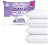 Slumberdown Cotton Bed Pillows 4 Pack - Hotel Quality, Supportive & Breathable Pillow for Back & Side Sleepers | Made in the UK, Hypoallergenic & Washable (48 x 74cm)