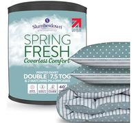 Slumberdown Coverless 7.5 Tog Double Duvet - 2-in-1 Printed Design with Matching Pillow Case Reversible Spring-Summer Quilt - UK Made, Hypoallergenic, Washable, Green (200 x 200cm)