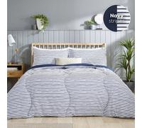 Slumberdown Coverless Comfort Duvet Double 10.5 Tog 2N1 Design Matching Pillowcases Reversible All Year Navy Printed Washable