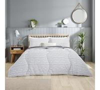 Slumberdown Coverless Duvet Double 9 Tog - 2-in-1 Printed Design with Matching Pillow Case Reversible All Year Round Quilt - Hypoallergenic, Machine Washable, Made in the UK, Grey (200 x 200cm)