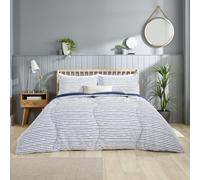 Slumberdown Coverless Duvet King Size 9 Tog - 2-in-1 Printed Design with Matching Pillow Case Reversible All Year Round Quilt - Hypoallergenic, Machine Washable, Made in the UK, Navy (225 x 220cm)