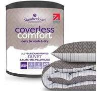 Slumberdown Coverless Single Duvet 10.5 Tog - All-Year Round 2-in-1 Reversible Single Quilt with 1 Pillowcase | UK-Made, Soft Touch Cover, Non-Allergenic & Washable, Brown