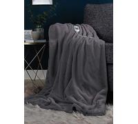 Slumberdown Dark Charcoal Elegantly Warm Luxury Heated Fleece Throw Mink