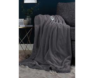 Slumberdown Dark Charcoal Elegantly Warm Luxury Heated Fleece Throw Mink