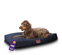 Slumberdown Dog Bed Large Washable - Raised Anti Anxiety Calming Cat/Dog Beds, Orthopaedic Dog Crate Mattress for Medium/Large/XL Pet & Adults - Anti Slip Human Dog Bed, Soft Removable Cover, Navy