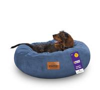 Paws for Slumber Donut Pet Bed, Large, 75cm Diameter Slumberdown Navy L
