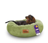 Slumberdown Donut Dog Bed Large (75 cm) - Soft, Supportive & Calming Nest for Puppy, Dogs & Cats | UK-Made, Washable, Non-Slip Base, Plush Cushioning Comfort in Green