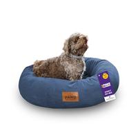 Slumberdown Donut Dog Bed Medium (65 cm) - Soft, Supportive & Calming Nest for Puppy, Dogs & Cats | UK-Made, Washable, Non-Slip Base, Plush Cushioning Comfort in Navy