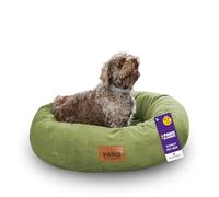 Slumberdown Donut Dog Bed Medium (65 cm) - Soft, Supportive & Calming Nest for Puppy, Dogs & Cats | UK-Made, Washable, Non-Slip Base, Plush Cushioning Comfort in Green