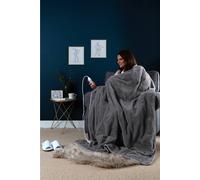 Slumberdown Elegantly Warm Luxury Electric Blanket Heated Throw In Charcoal Charcoal