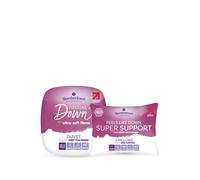 Slumberdown Feels Like Down 13.5 Tog Duvet with 2 Super Support Pillows in White | Size: Single Slumberdown White Single