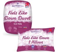 Slumberdown Feels Like Down Duvet 13.5 Tog Double Winter Duvet With 2 Pillows