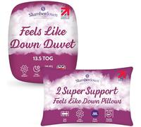 Slumberdown Feels Like Down King Size Duvet 13.5 Tog & 2 Pillows - Ultra Soft Extra Warm & Snuggly King Quilt for Cold Winter Nights | UK Made, Non-Allergenic & Washable (225 x 220cm)