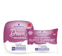Slumberdown Feels Like Down Single Duvet 13.5 Tog & 2 Pillows - Ultra Soft Extra Warm & Snuggly Single Quilt for Cold Winter Nights | UK Made, Non-Allergenic & Washable (135 x 200cm)