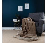 Slumberdown Warm Heated Throw Blanket (130x160cm) - Luxury Fleece Electric Blanket with 10-Heat Settings & Timer | Energy Efficient (3p/hr), 2-Year Guarantee, Washable, Brown