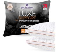 Slumberdown Luxury Crumb Pillows 2 Pack - Hotel Quality, Firm & Breathable Bed Pillow for Side Sleepers | UK-Made, Quilted Cover with Gusset, Non-Allergenic, Washable (43 x 69cm)