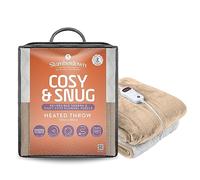 Slumberdown Luxury Heated Throw Blanket - Reversible Large Electric Blanket for Bed, Sofas & Settees, Sherpa Fleece Blanket with 10-Heat Settings & Timer - Cosy & Snuggly, Washable, Brown (130 x 160)
