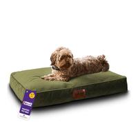Slumberdown Luxury Padded Dog Bed Medium (60 * 80 * 20cm) - Supportive, Cushioned & Washable Crate Mattress for Puppies, Dogs & Cats | Orthopedic, UK-Made, Non-Slip Base, Green