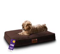 Slumberdown Luxury Padded Dog Bed Medium (60 * 80 * 20cm) - Supportive, Cushioned & Washable Crate Mattress for Puppies, Dogs & Cats | Orthopedic, UK-Made, Non-Slip Base, Brown