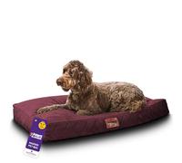 Slumberdown Luxury Padded Large Dog Bed (70 * 100 * 20cm) - Supportive, Cushioned & Washable Crate Mattress for Puppies, Dogs & Cats | Orthopedic, UK-Made, Non-Slip Base, Burgundy
