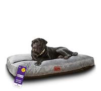 Slumberdown Luxury Padded XL Dog Bed (90 * 120 * 20cm) - Supportive, Cushioned & Washable Crate Mattress for Puppies, Dogs & Cats | Orthopedic, UK-Made, Non-Slip Base, Grey