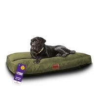Slumberdown Luxury Padded XL Dog Bed (90 * 120 * 20cm) - Supportive, Cushioned & Washable Crate Mattress for Puppies, Dogs & Cats | Orthopedic, UK-Made, Non-Slip Base, Green