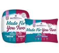 Slumberdown Made For You Two King Size Duvet & 2 Pillows - 4.5 & 10.5 Dual Tog King Quilt for Couples with Different Sleep Temperatures - UK-Made, Soft Touch Non-Allergenic Cover, Washable