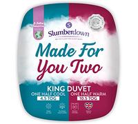 Slumberdown Made For You Two King Size Duvet - 4.5 & 10.5 Dual Tog King Quilt for Couples with Different Sleep Temperatures - UK-Made, Soft Touch Non-Allergenic Cover, Washable (225 x 220cm)