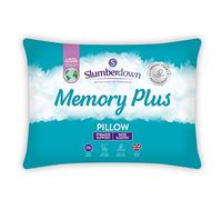 Slumberdown Memory Foam Pillow 1 Pack - Breathable & Supportive Back & Side Sleeper Pillow for Neck and Shoulder Pain Relief | Soft Touch Knit Cover, UK-Made, Non-Allergenic, Easy Care (38 x 64cm)
