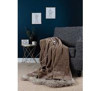 Slumberdown Natural Elegantly Warm Luxury Heated Fleece Throw Mink