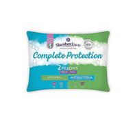 Slumberdown 2 Pack Complete Protection Anti Viral Medium Support Pillows In White White One Size
